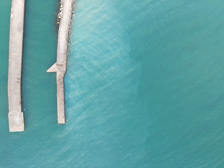 Kincardine boat channel barriers, Ontario